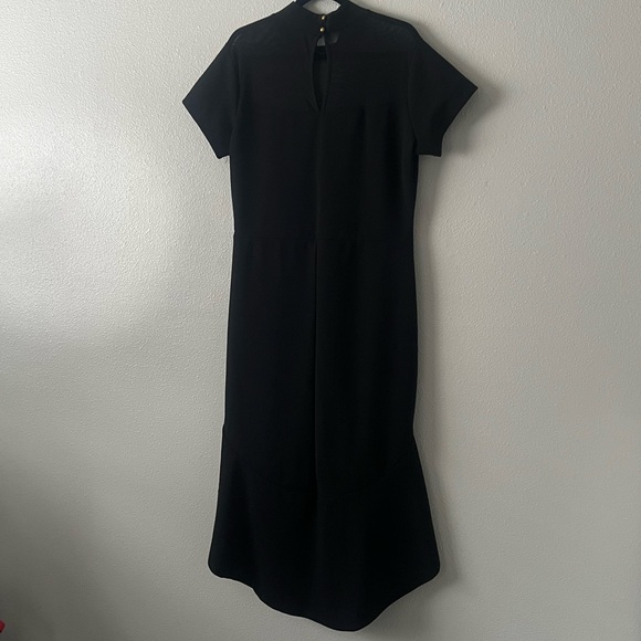 NWOT Elegant Mesh Frill Ruffle Round Neck Pencil Cocktail Dress - Picture 6 of 8